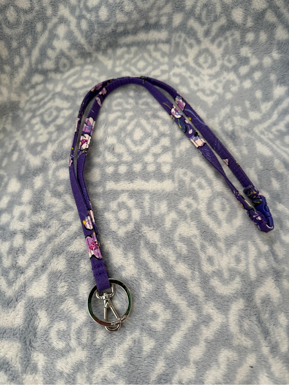Vera Bradley Purple Floral Lanyard with Key Ring